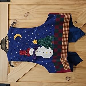 Vintage | Hand Sewn Snowman & Santa Button Detail Christmas Vest